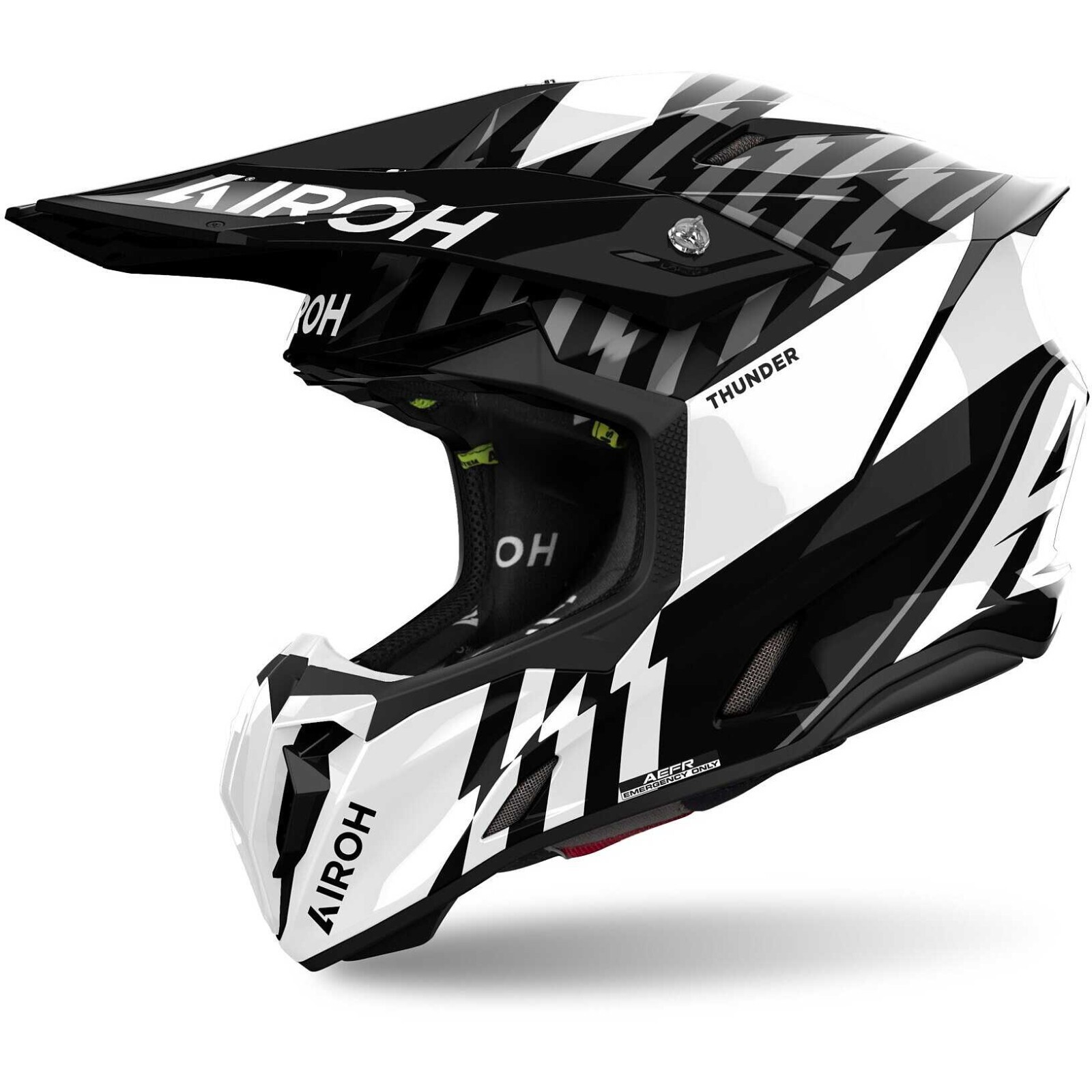 CASCO HELMET MOTO CROSS ENDURO AIROH TWIST 3 THUNDER BLACK WHITE 22.06 TG S