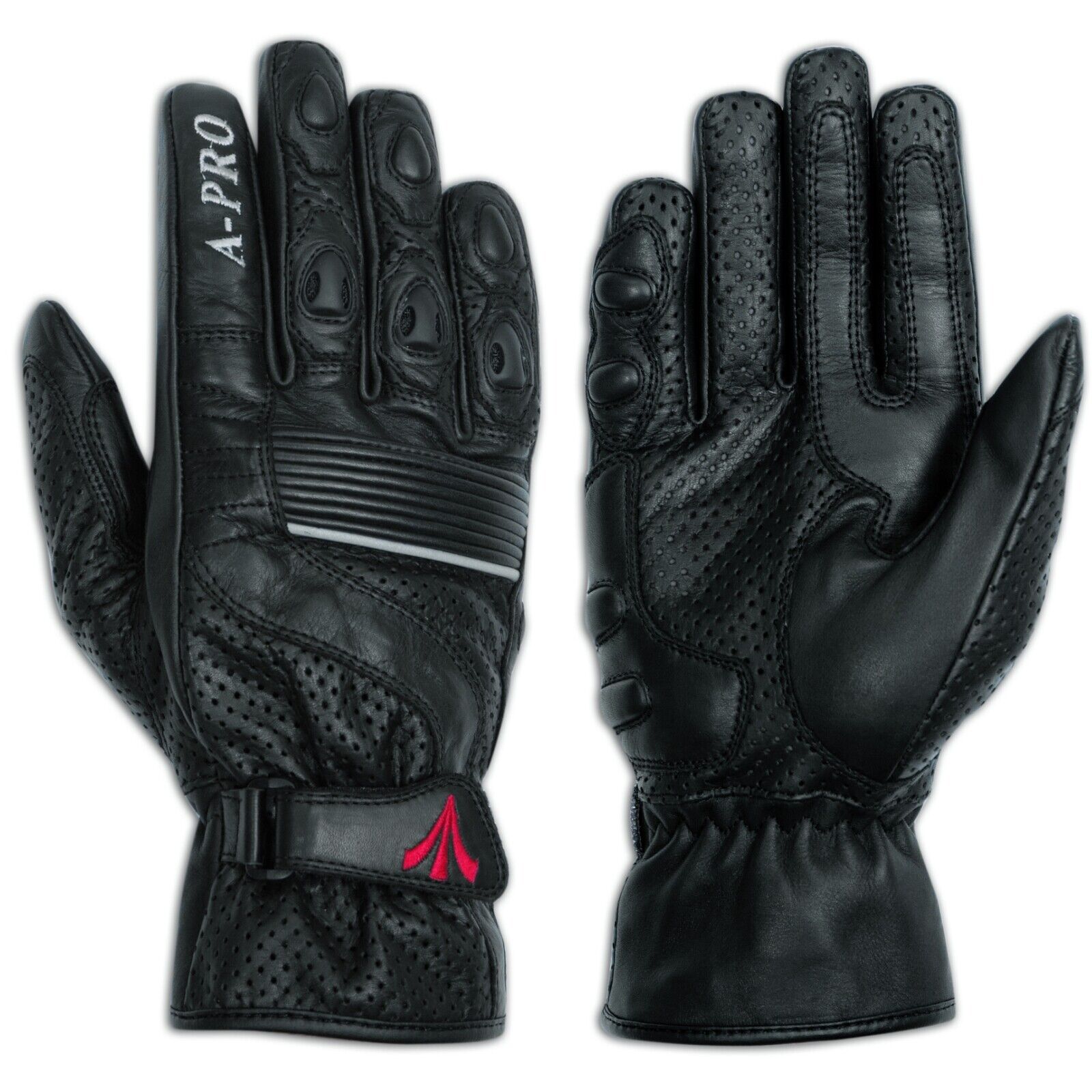 Summer leather sport Gloves Scooter Motorcycle Motorbike Bikers  Black XXL