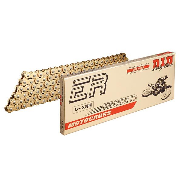 CATENA DID 520ERT3 GOLD & GOLD - LUNGHEZZA: 100 MAGLIE CON GIUNTO A CLIP RJ
