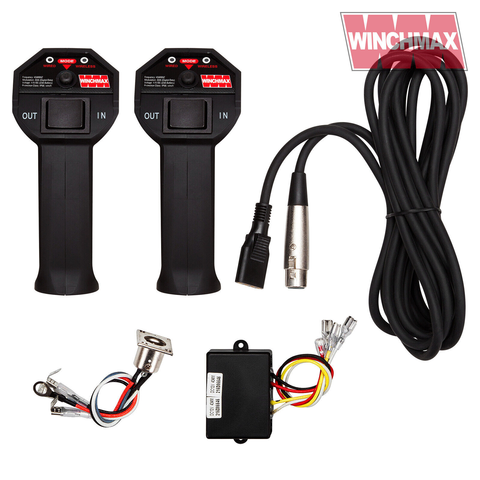 Wireless Manovella Telecomando Doppio WINCHMAX 12 Volt + Cavo + Presa
