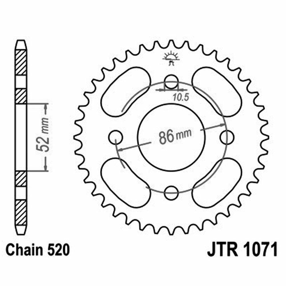 CORONA DI TRASMISSIONE ACCIAIO JT SPROCKETS 30 DENTI JTR1071.30