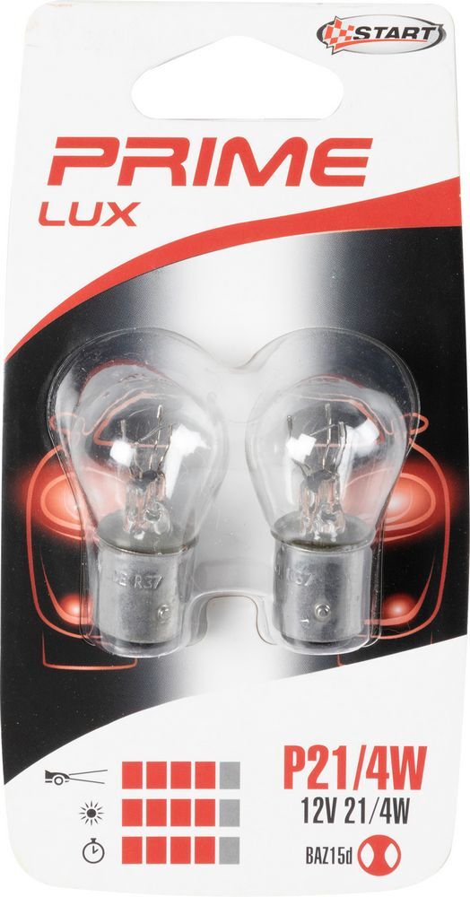 P21/4W Coppia di lampadine biluce per luci auto 12V P21/4W BAZ15d START