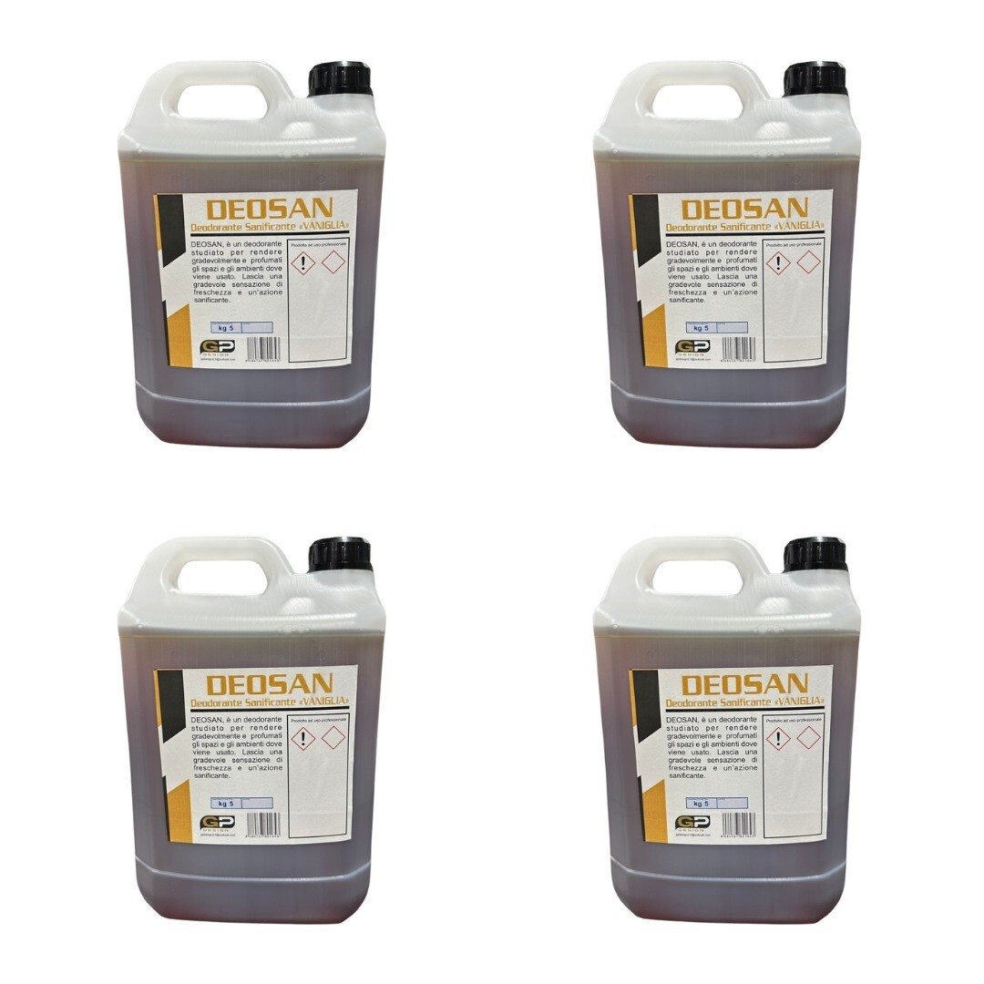 4 TANICHE DA 5 KG DEOSAN VANIGLIA DEODORANTE SANIFICANTE PROFUMATO UNIVERSALE