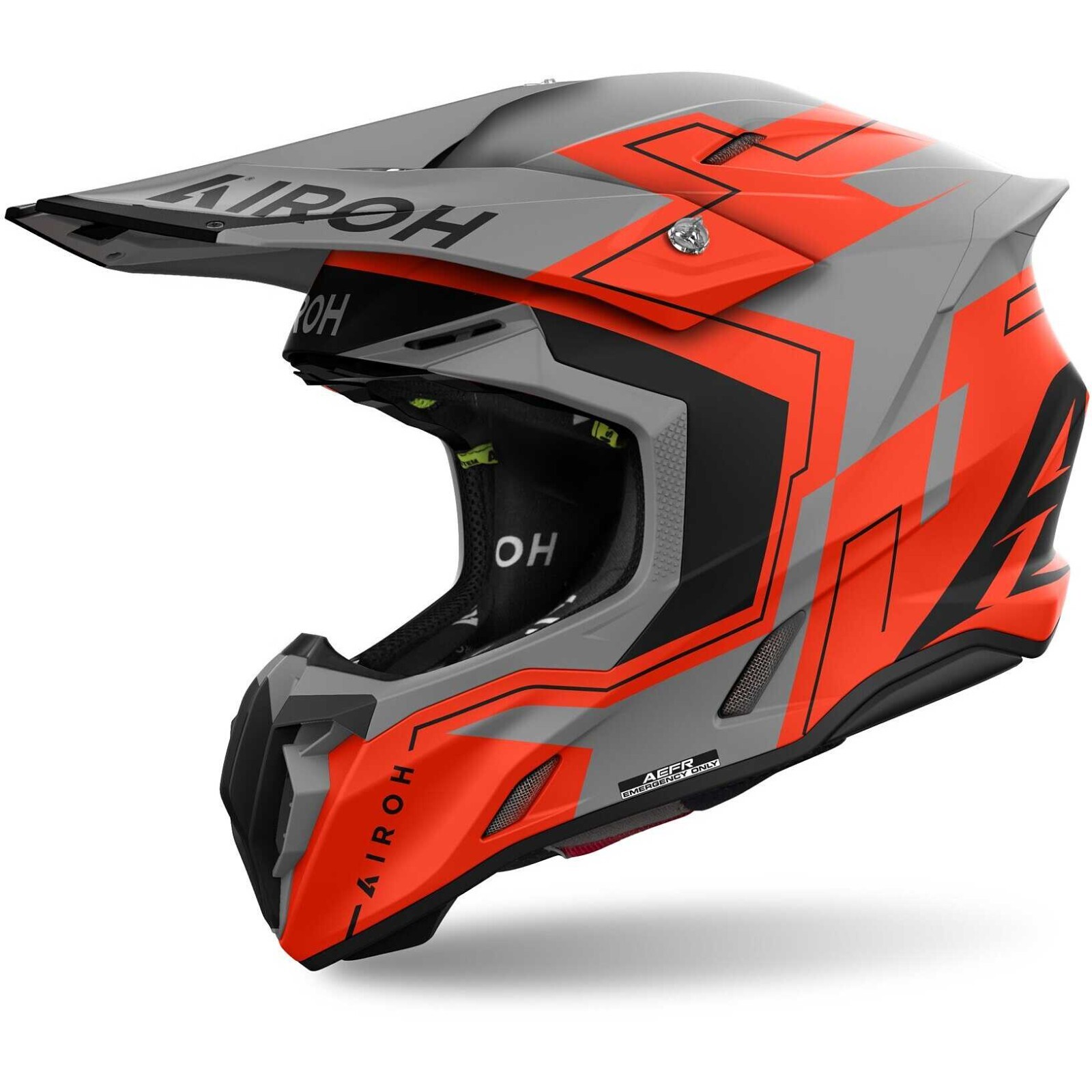 CASCO HELMET MOTO CROSS ENDURO AIROH TWIST 3 DIZZY ORANGE FLUO MATT 22.06 TG M