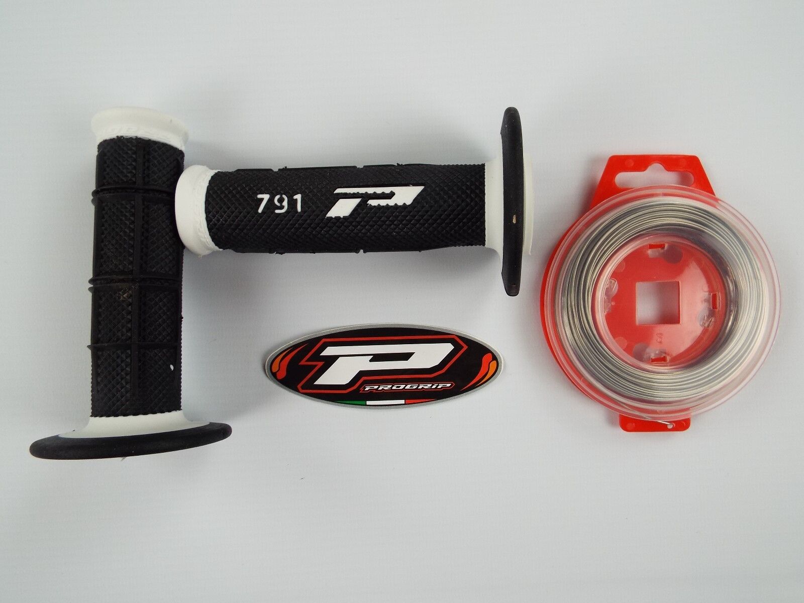 Nuovo Progrip 791 Nero/Bianco Manopole Filo SX Sxf Crf Kxf KX YZF YZ Tm Husky
