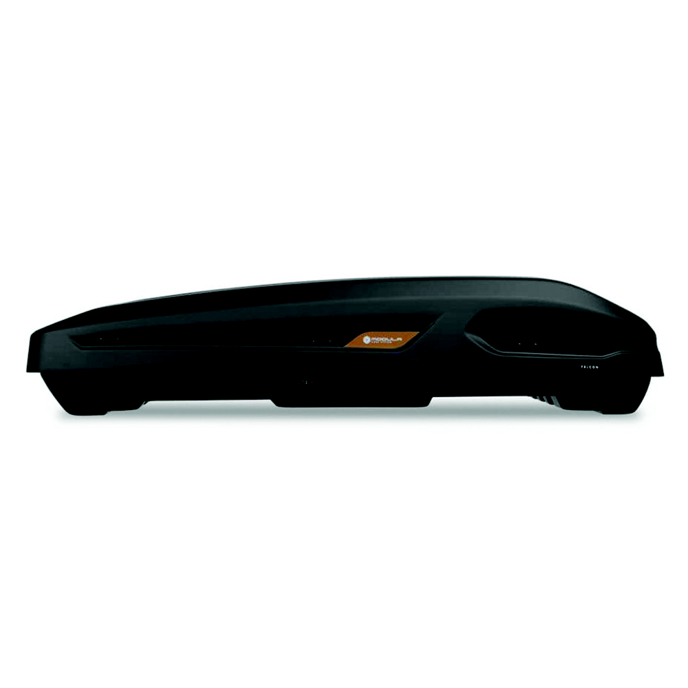 Box Baule Da Tetto Auto 470Lt Shuttle Portapacchi Falcon 470 nero opaco Nero Mod