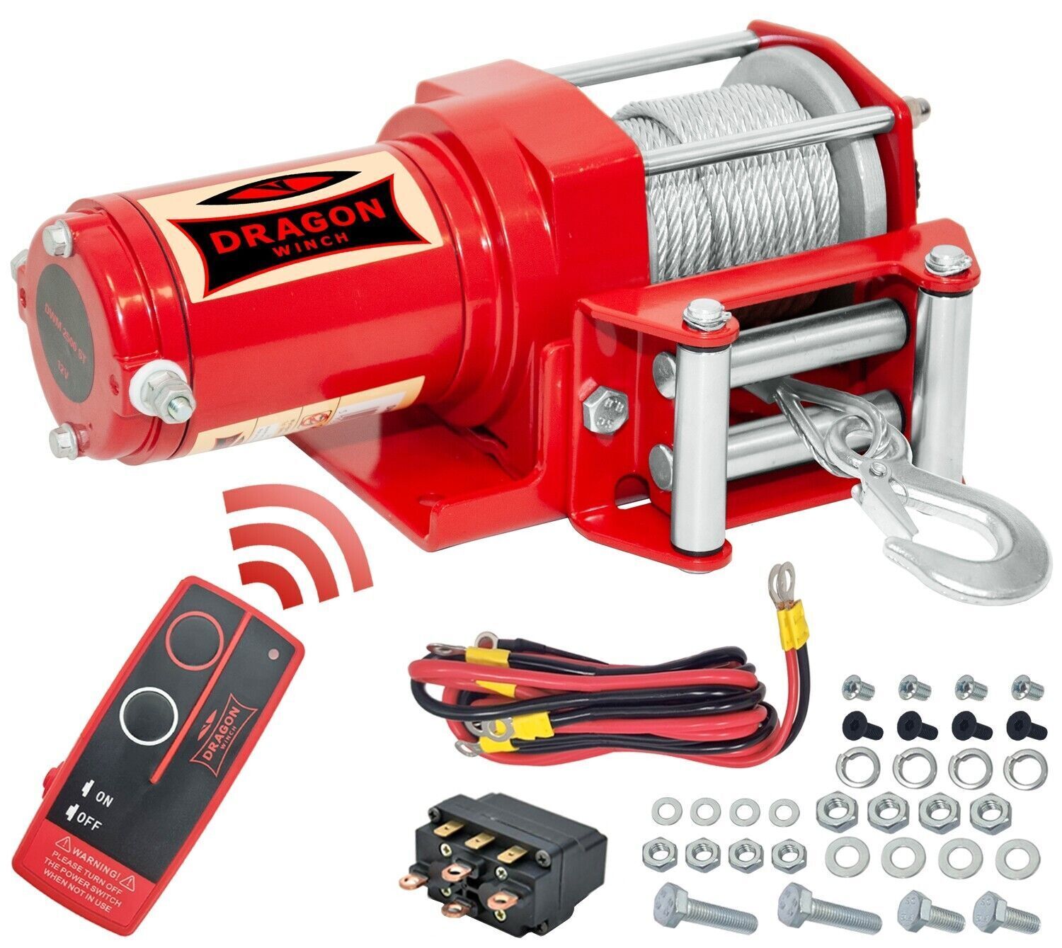 Verricello elettrico Dragon Winch Maverick 2500 libbre 1133 kg, 12 V | Cavo...