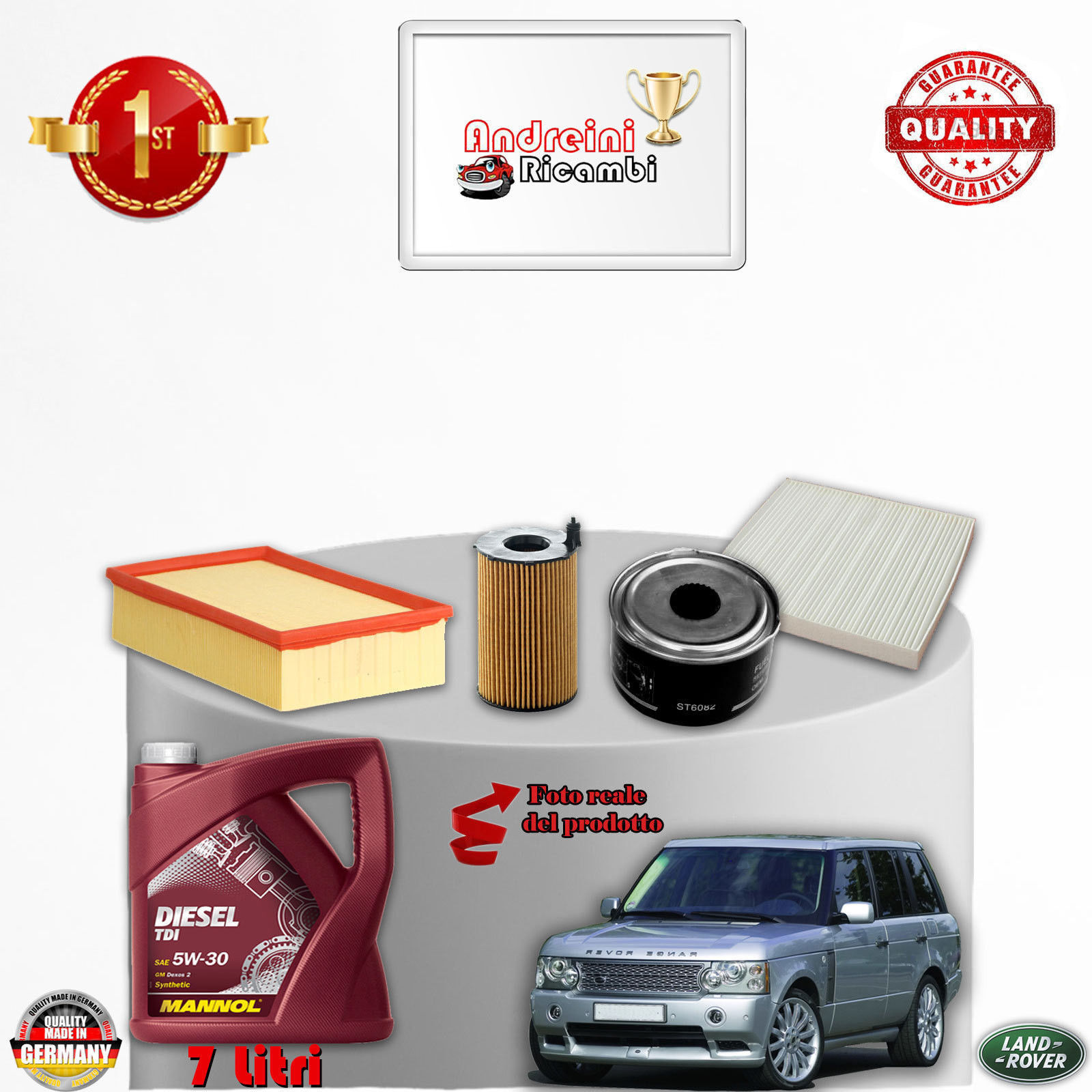 KIT TAGLIANDO FILTRI + OLIO RANGE ROVER SPORT 2.7 TDV6 140KW DAL 2008 ->