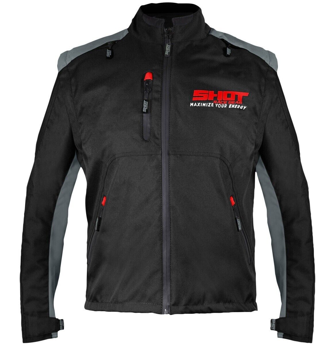 GIACCA JACKET ENDURO SHOT CONTACT NERO ROSSO RED MANICHE STACCABILI TG XXL