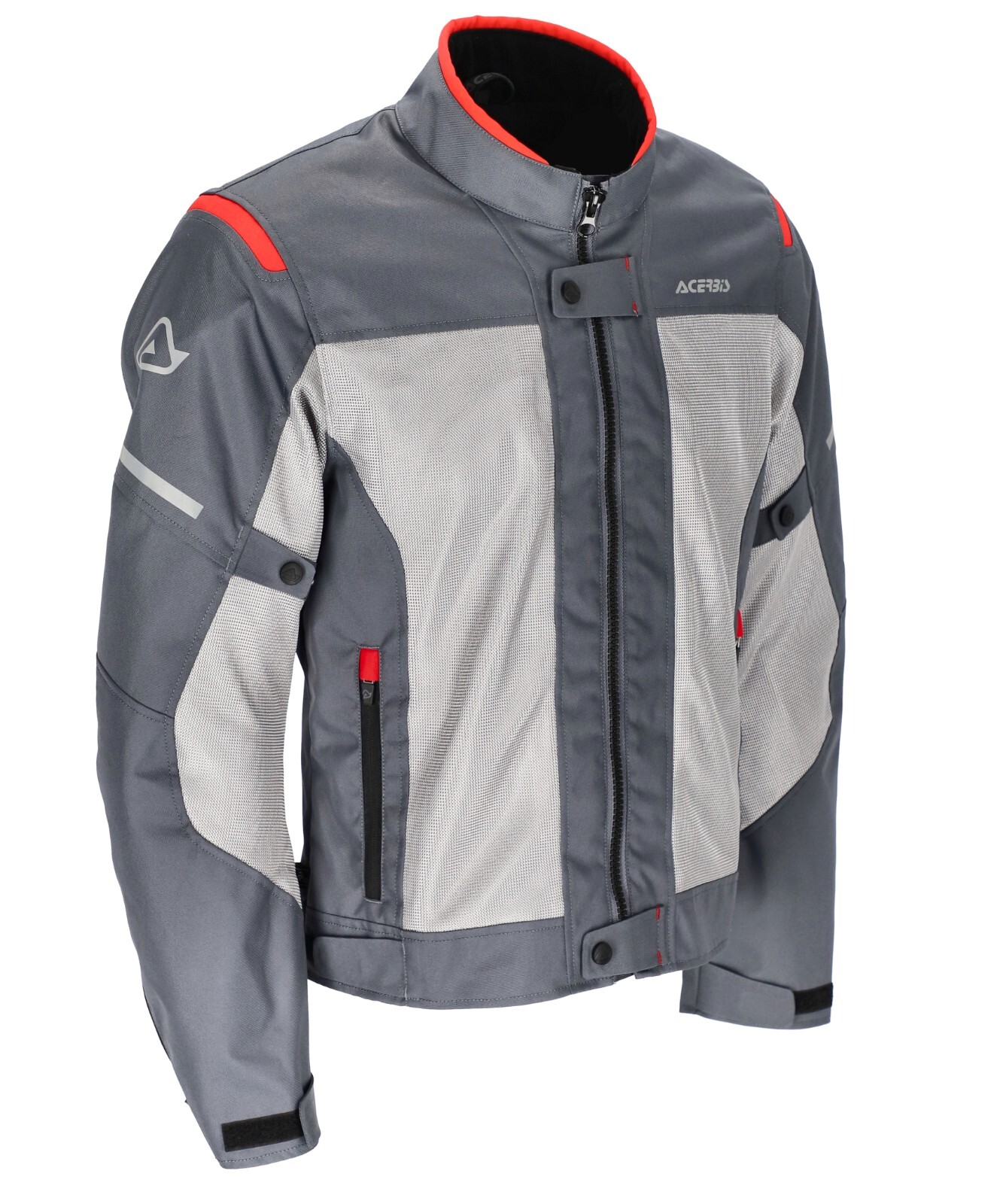 GIACCA MOTO ACERBIS ESTIVA TRAFORATA RAMSEY CE VENTED GRIGIO ROSSO TG L