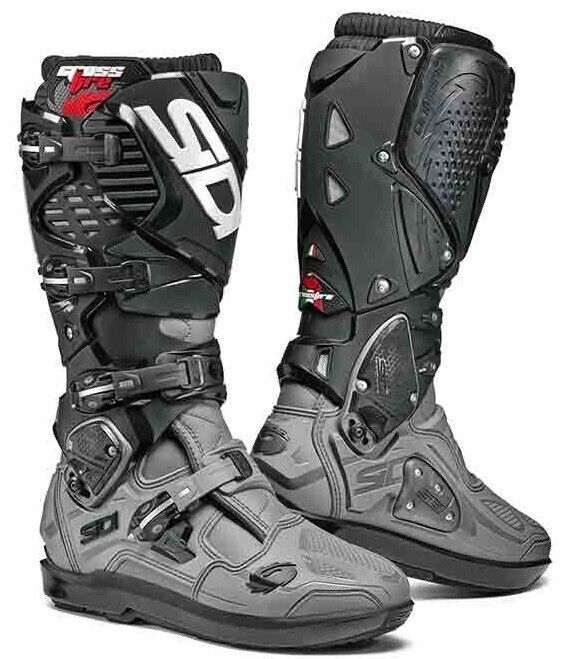 STIVALI SIDI CROSSFIRE 3 SRS BOOTS MOTO CROSS ENDURO GRIGIO NERO TG 43