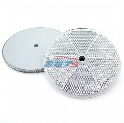2 riflettori circolari con foro centrale - roulotte/caravan - bianco - 84mm