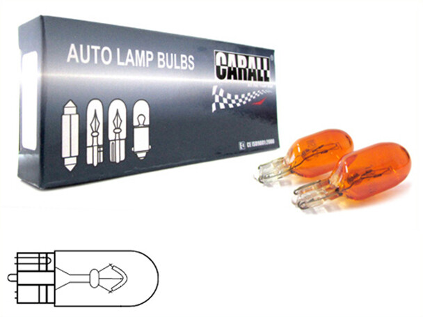 10 Pezzi Lampada Alogena T10 WY5W 24V 5W Amber Arancio Zoccolo Vetro W2,1x9,5d
