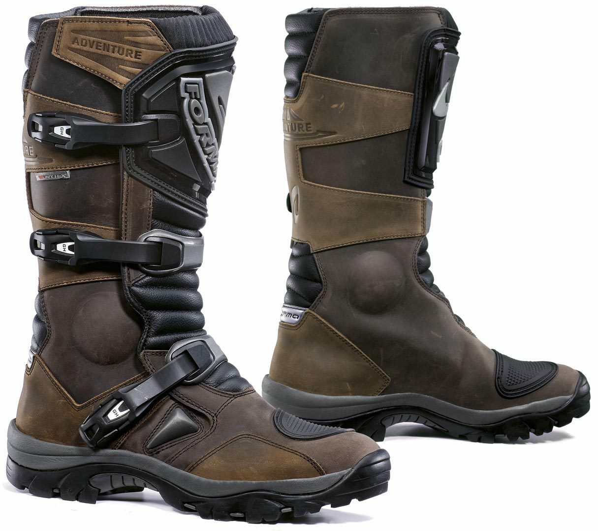 STIVALI BOOTS MOTO PELLE IMPERMEABILI FORMA ADVENTURE DRY BROWN ADVENTURE TG 44