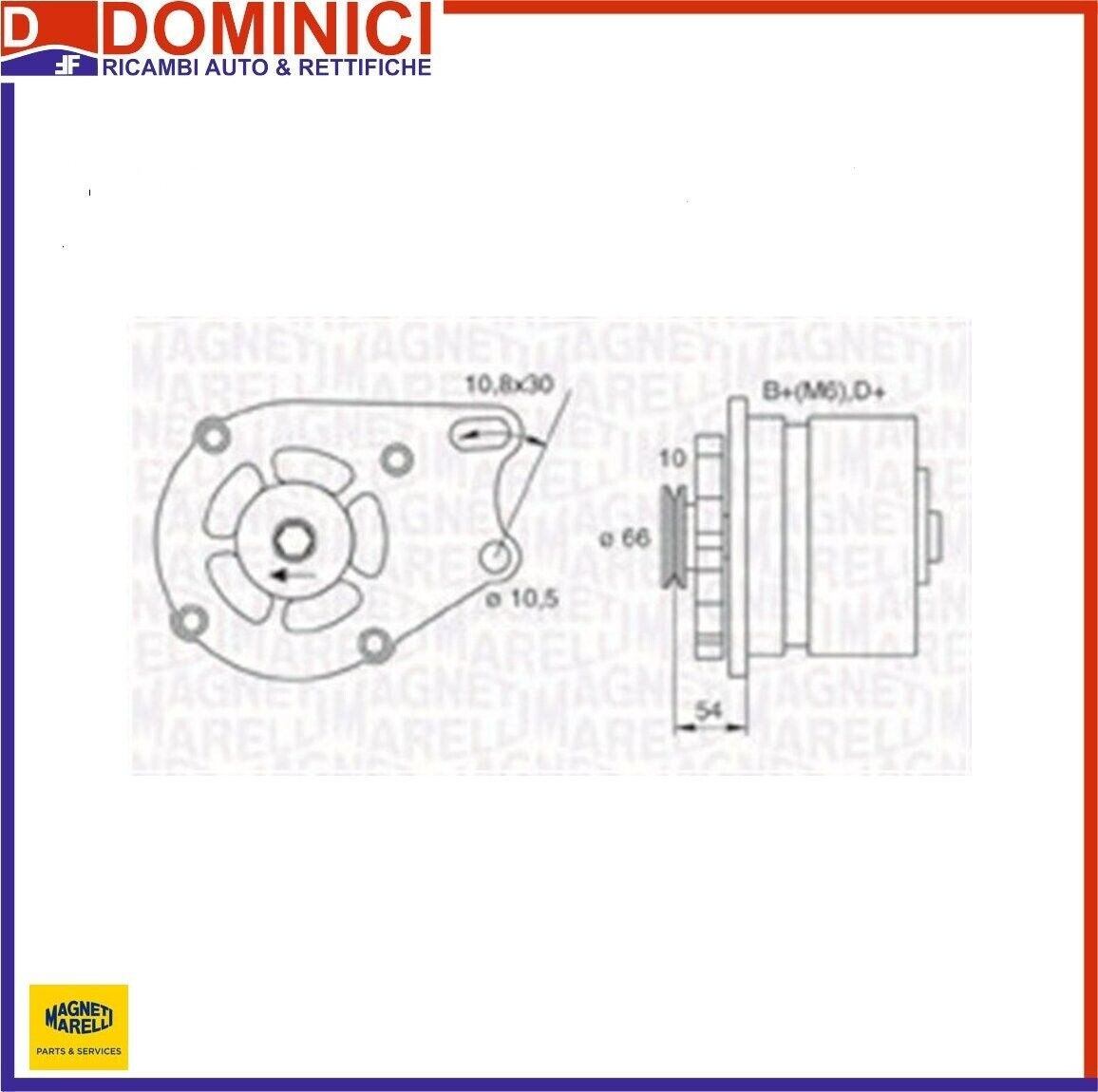 063730893010 MAGNETI MARELLI Alternatore per FIAT SEICENTO, CINQUECENTO, PAN 0.9