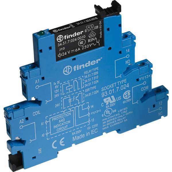 Finder 38.51.7.024.5050 modulo rele' 1 pz tensione nom 24 v/dc corrente di