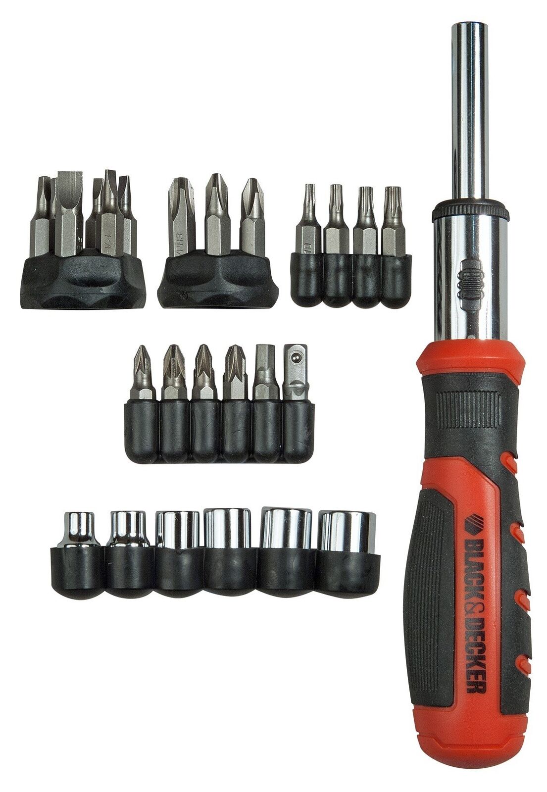 BLACK+DECKER BDHT0-62130 Ratchet Screwdriver with Inserts with 27 inserts