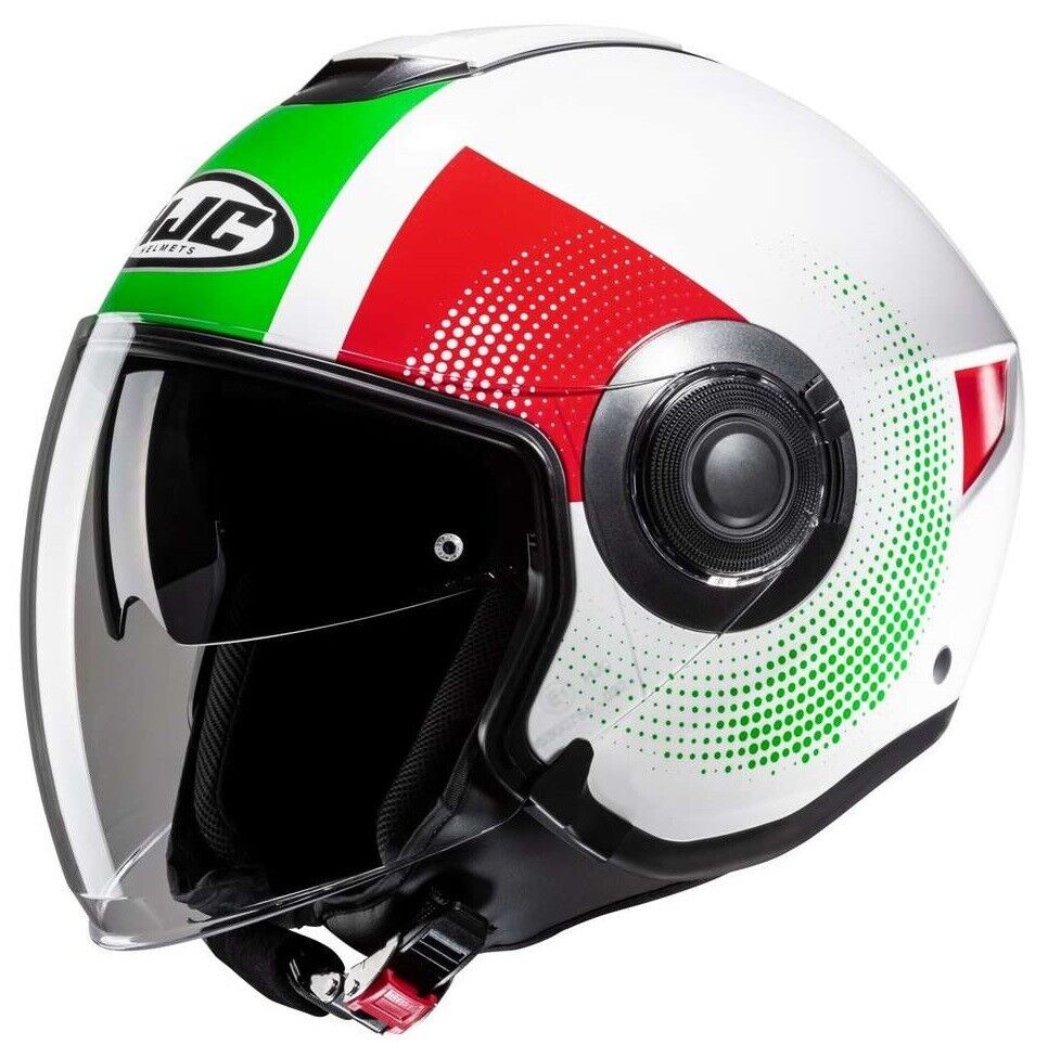 CASCO HELMET MOTO 22.06 JET HJC I40N PYLE MC41 VERDE BIANCO ROSSO TG M