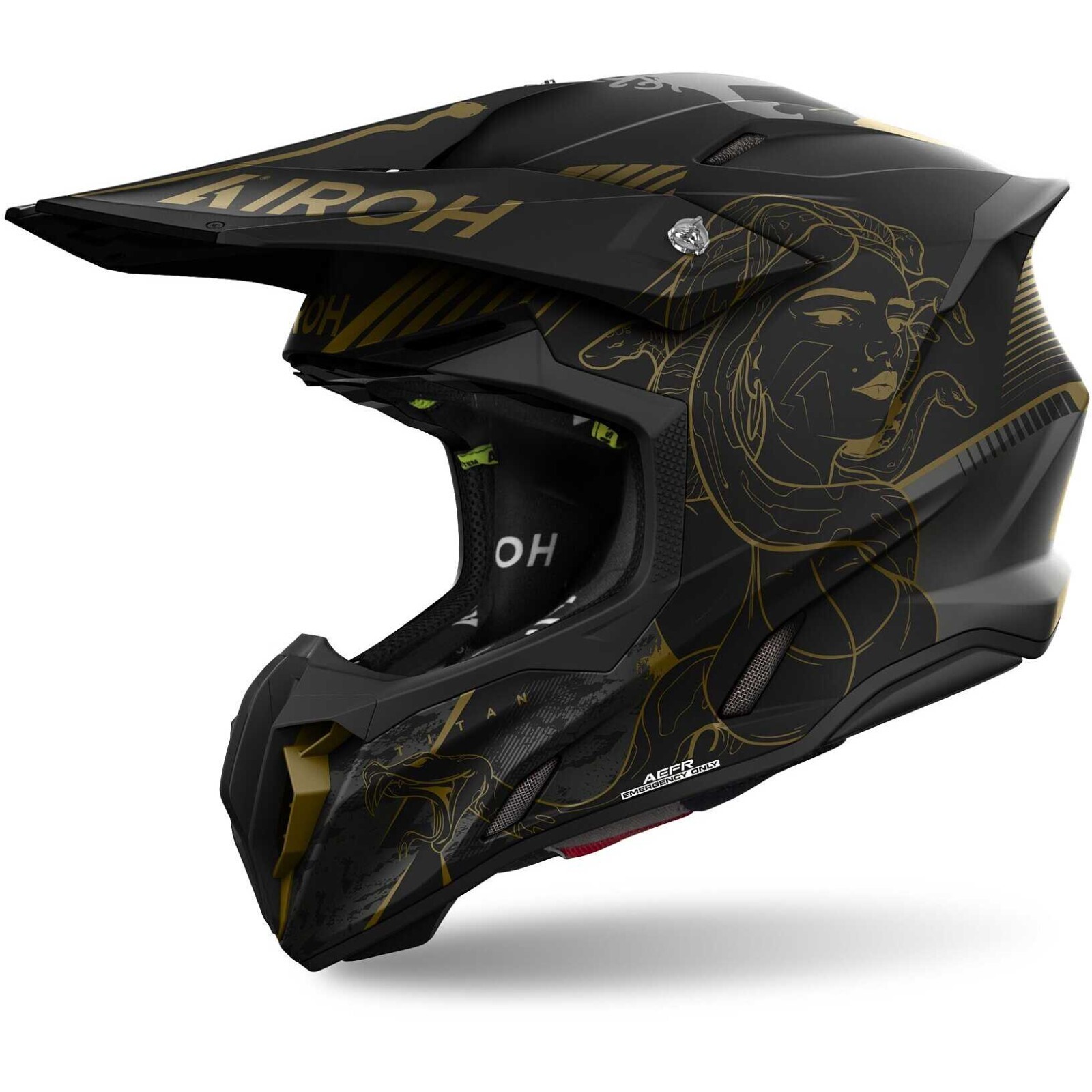 CASCO HELMET MOTO CROSS ENDURO AIROH TWIST 3 TITAN 22.06 MATT BLACK TG M
