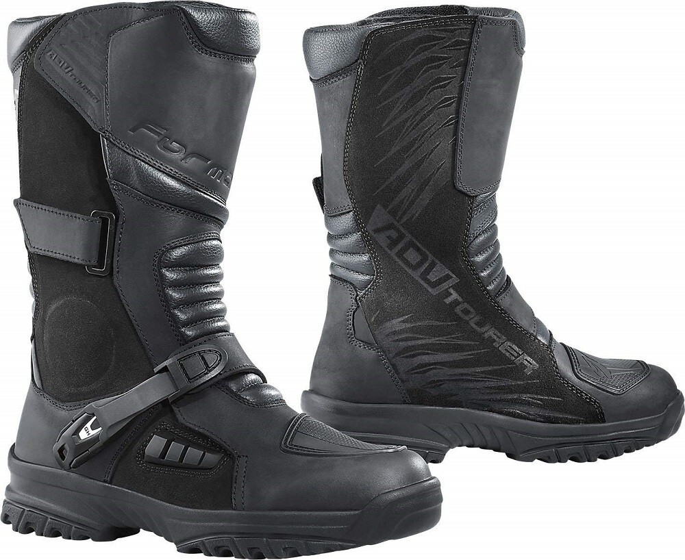 STIVALI BOOTS MOTO PELLE IMPERMEABILI FORMA ADV TOURER BLACK ADVENTURE TG 43