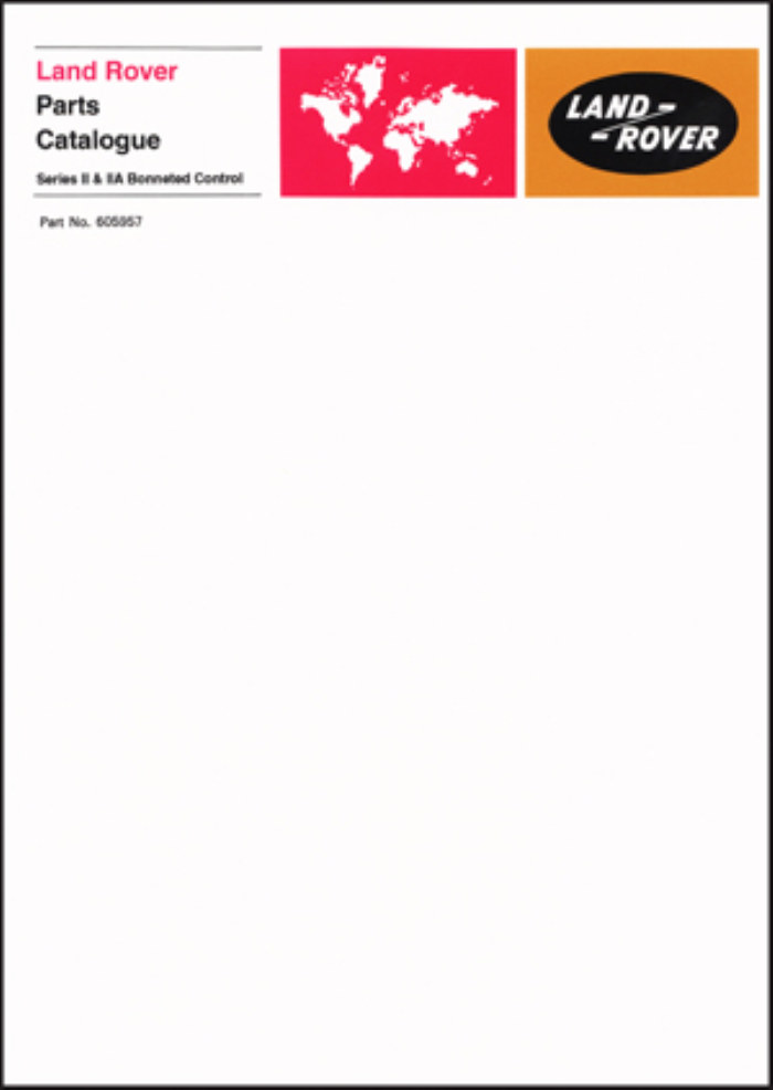 Land Rover 2 2A Bonneted Control Parts Series 2 & early Catalogue