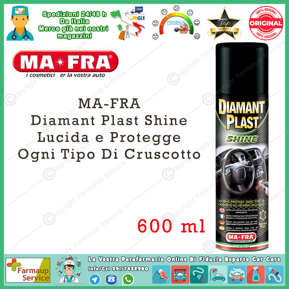 Mafra H0038 Diamant Plast Shine 600 ml Lucida Cruscotti Auto Effetto Brillante