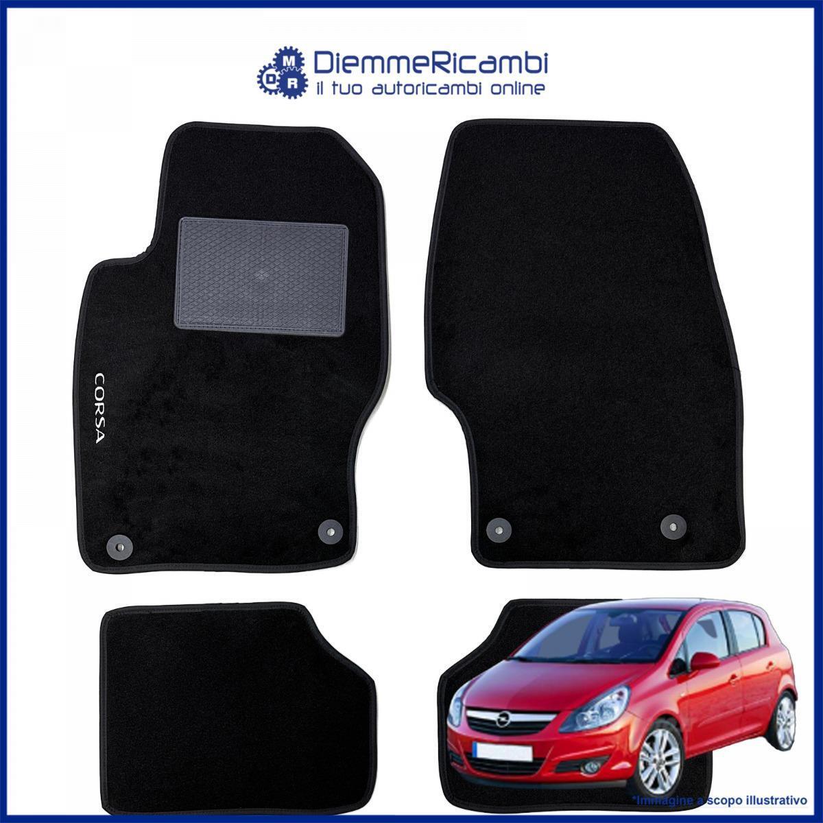 SERIE 4 TAPPETI - TAPPETINI IN MOQUETTE NERI PER OPEL CORSA D DAL 2006 AL 2014