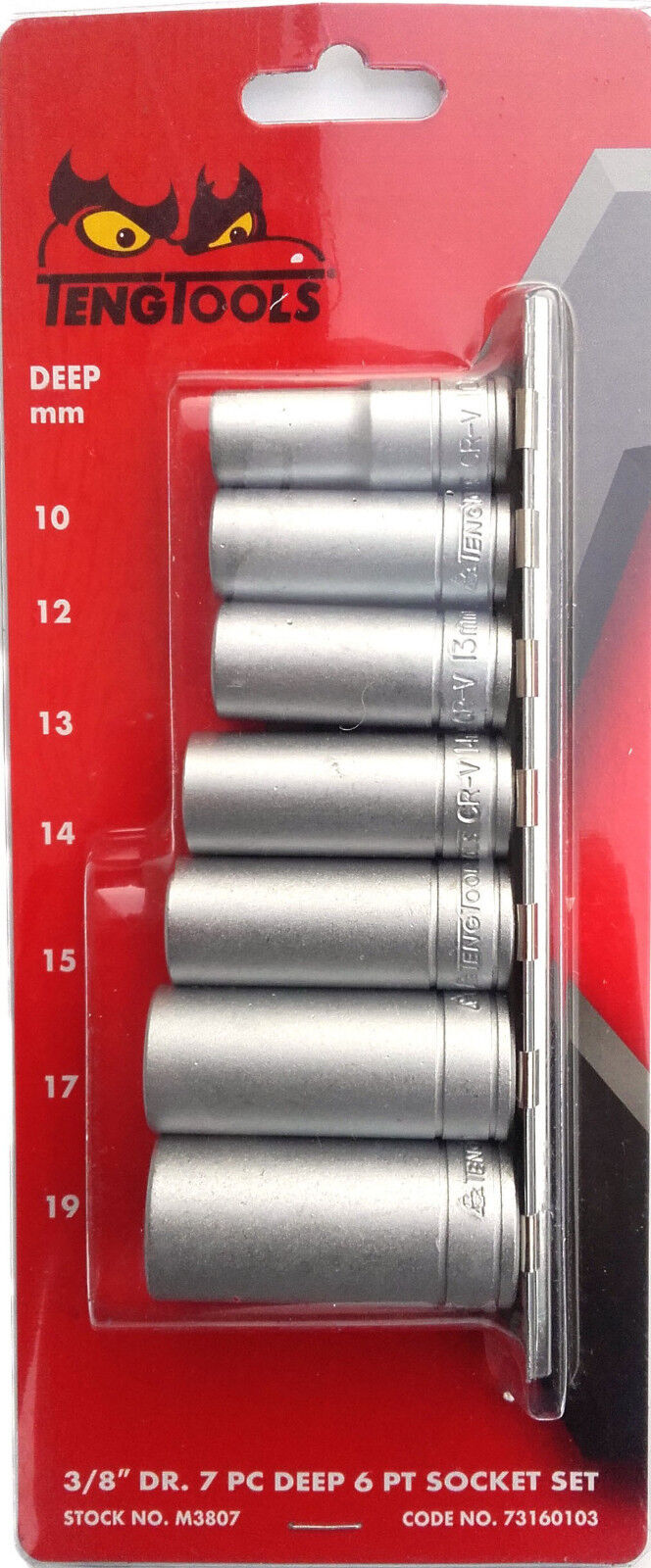 Teng Strumenti M3807 1cm Drive 73160103 7PC 6PNT Esagonale 10mm-19mm Scuro Set