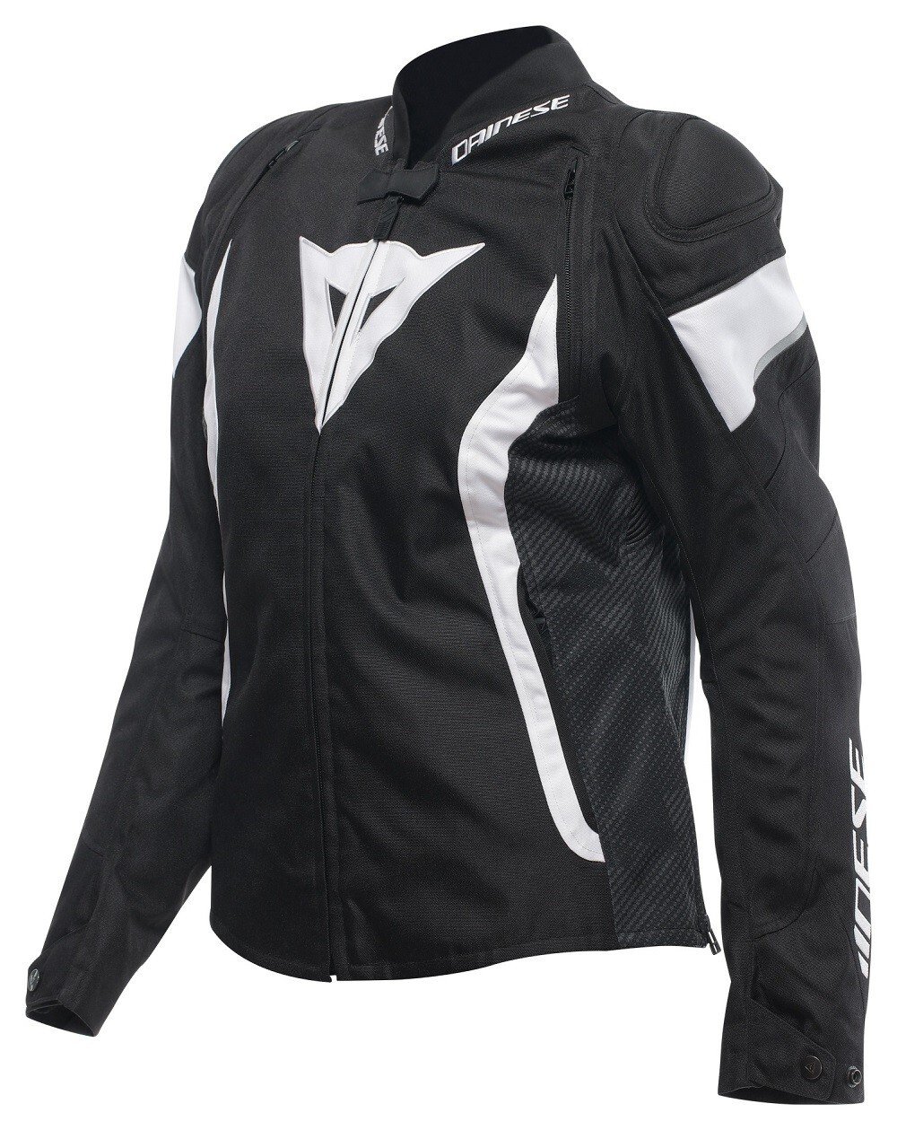 GIACCA DONNA JACKET MOTO DAINESE AVRO 5 TEX LADY BLACK  WHITE TG 42