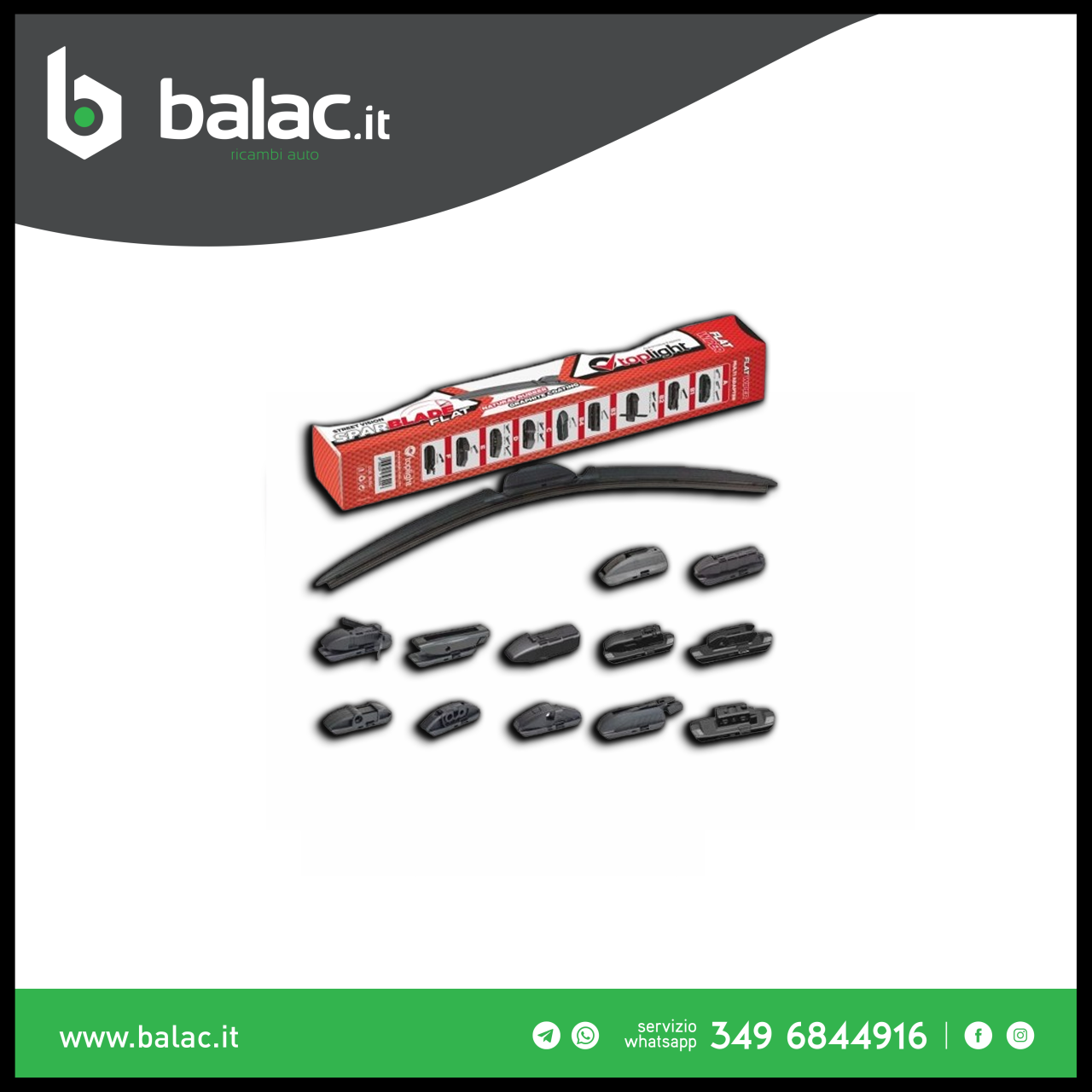 TOP LIGHT SPAZZOLE TERGI SPARBLADE FLAT (45CM)