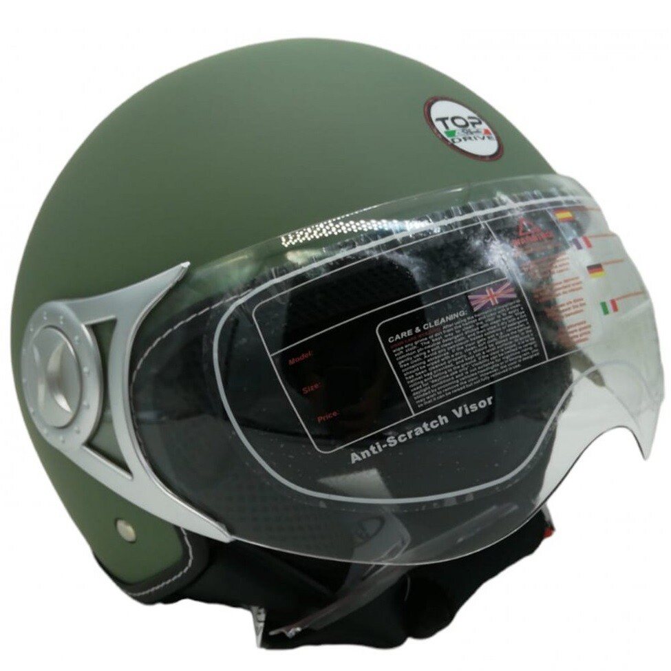 CASCO JET SIRIO MATT MOTO SCOOTER OMOLOGATO ECE VISIERA REMOVIBILE (VERDE tg.L)