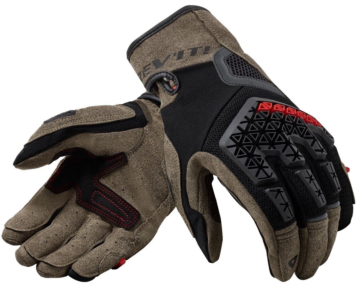 GUANTI MOTO GLOVES REV'IT MANGROVE SAND BLACK SABBIA  FL TG XXL DIRT OMOLOGATO