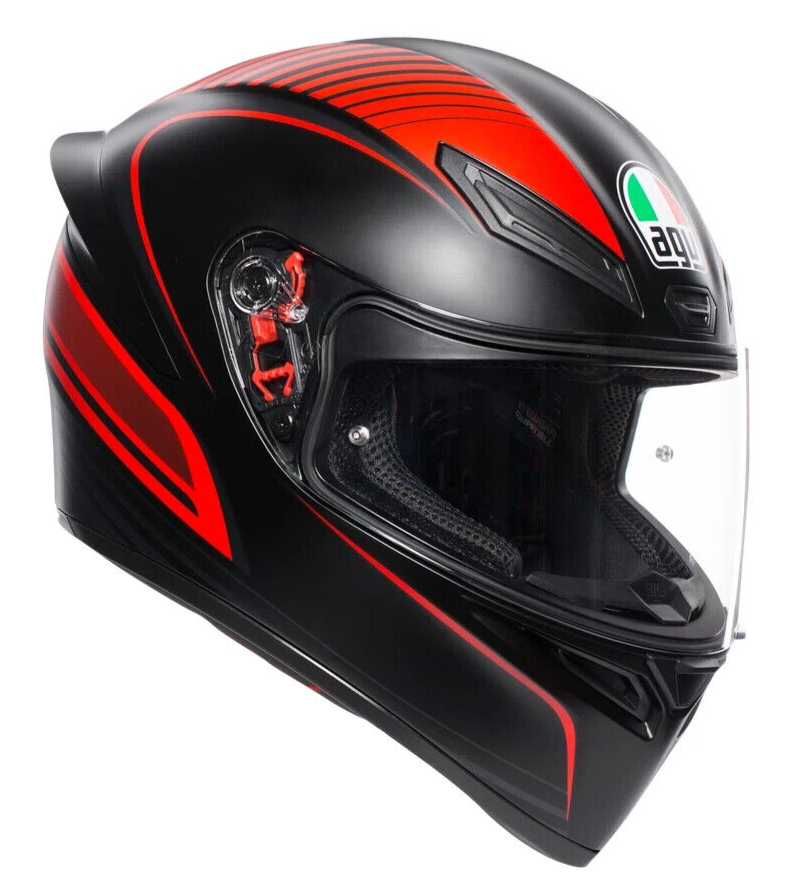 Agv K1 nero rosso opaco tg ML 58 cm pinlock ready Warm Up DD