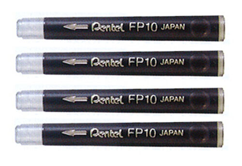 4 X Pentel Tasca Pennello Penna Ricariche FP10 - Per The