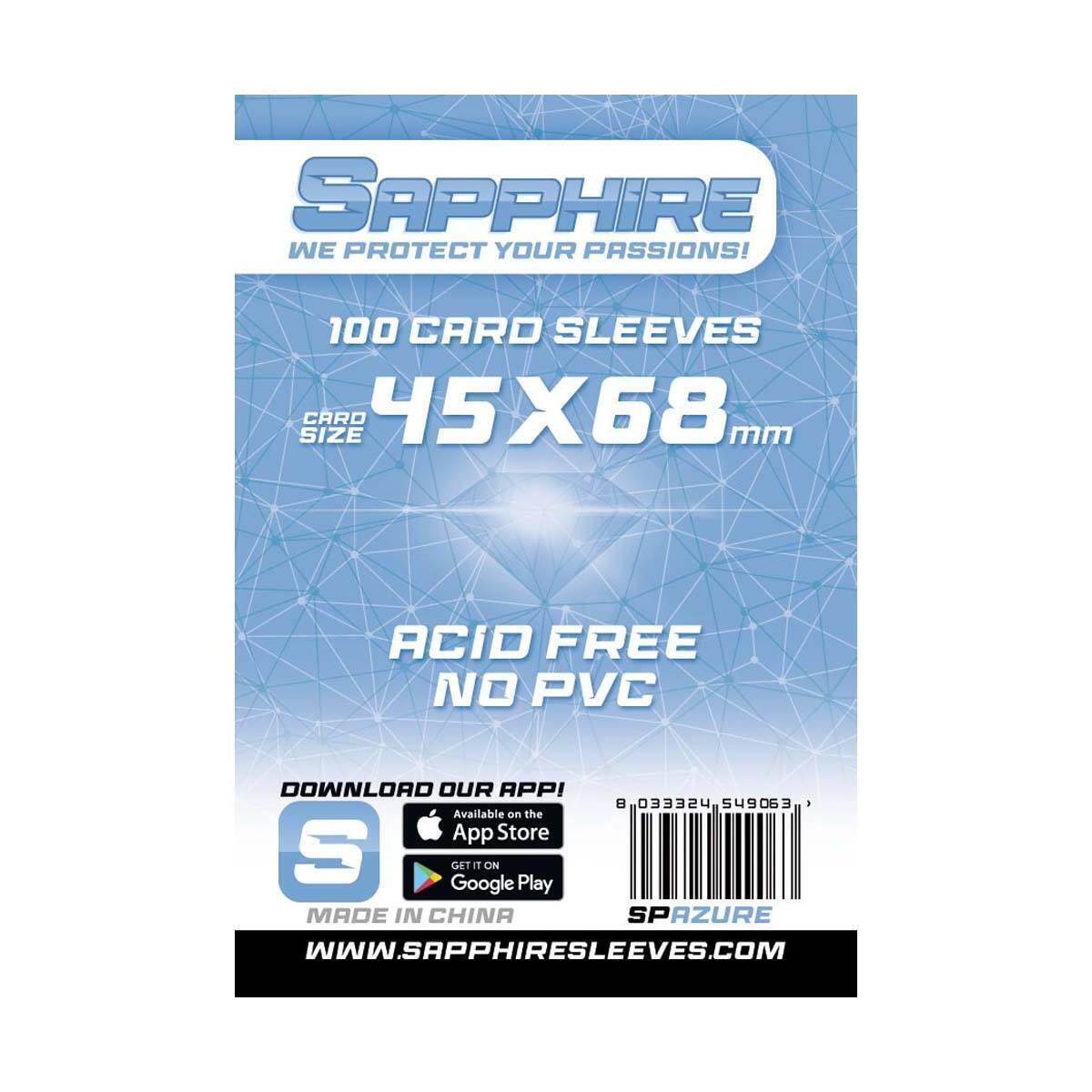 100 Bustine Protettive Sleeves Sapphire Games 45x68 mm Buste Giochi Tavolo New