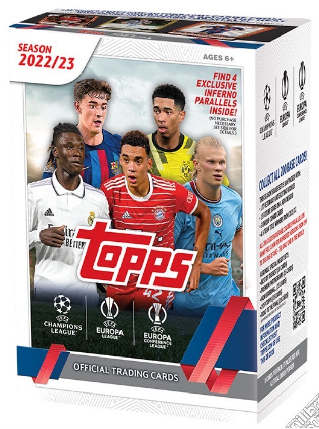 TOPPS CARD UEFA CLUB COMPETITIONS 2022/23 PACK DA 7 BUSTINE CARD DA COLLEZIONE