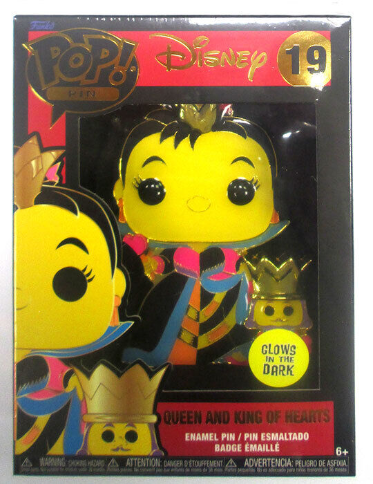 FUNKO PIN Alice In Wonderland Queen & King Glow in the Dark Blacklight #19 FUNKO