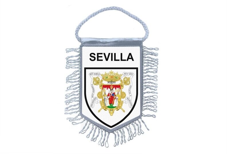 Bandierina Mini Bandiera Paese Auto Souvenir Stemma Spagna Seville Sevilla