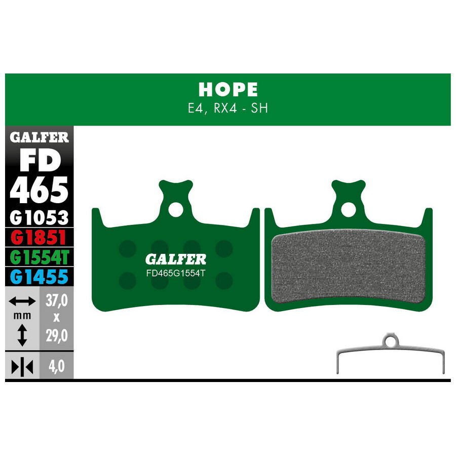 pastiglie mescola verde pro per hope e4 GALFER BIKE freni bici