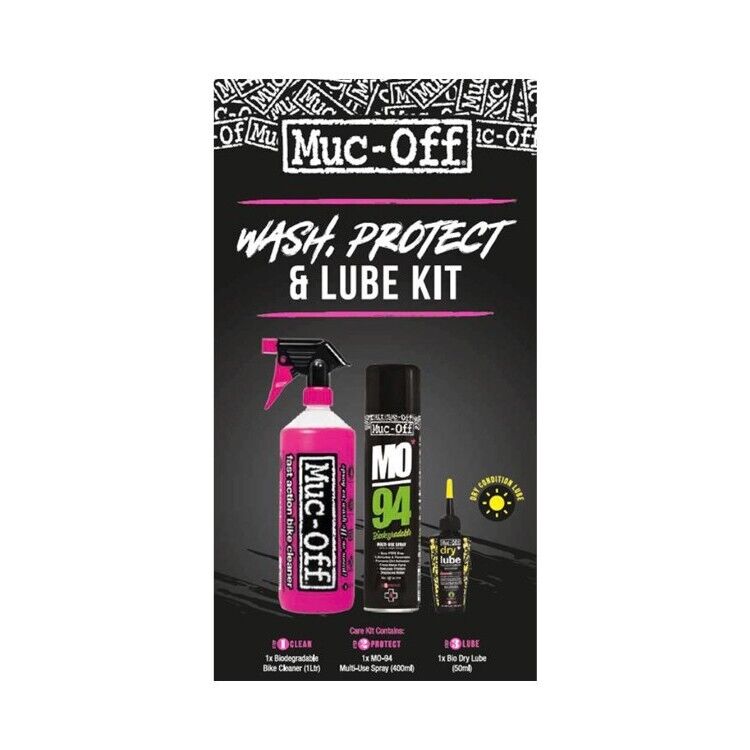 kit pulizia bici bike wash protect and dry lube (lubificante tempo asciutto) MUC