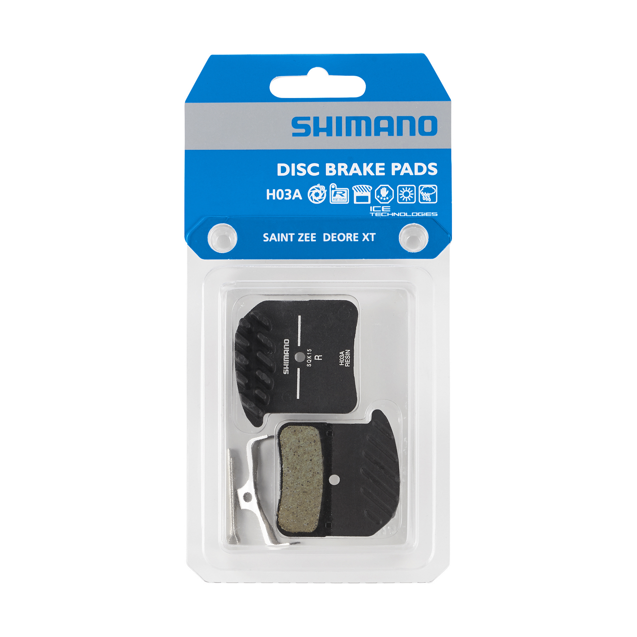 pastiglie freno bici in resina con aletta e molla con coppiglia h03a shimano