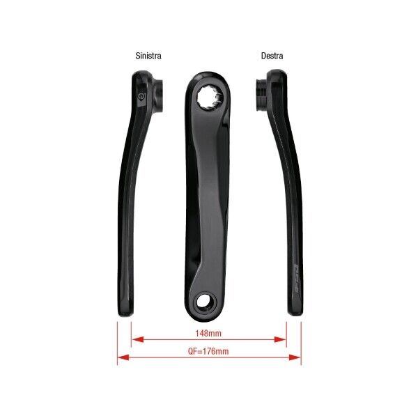 coppia pedivelle e-bike ck-746-2/is fazua /yamaha/brose/polini 170 mm nero 42157