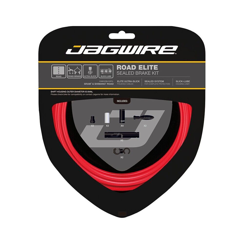 kit cavi e guaine freno road elite sealed rosso JAGWIRE bici
