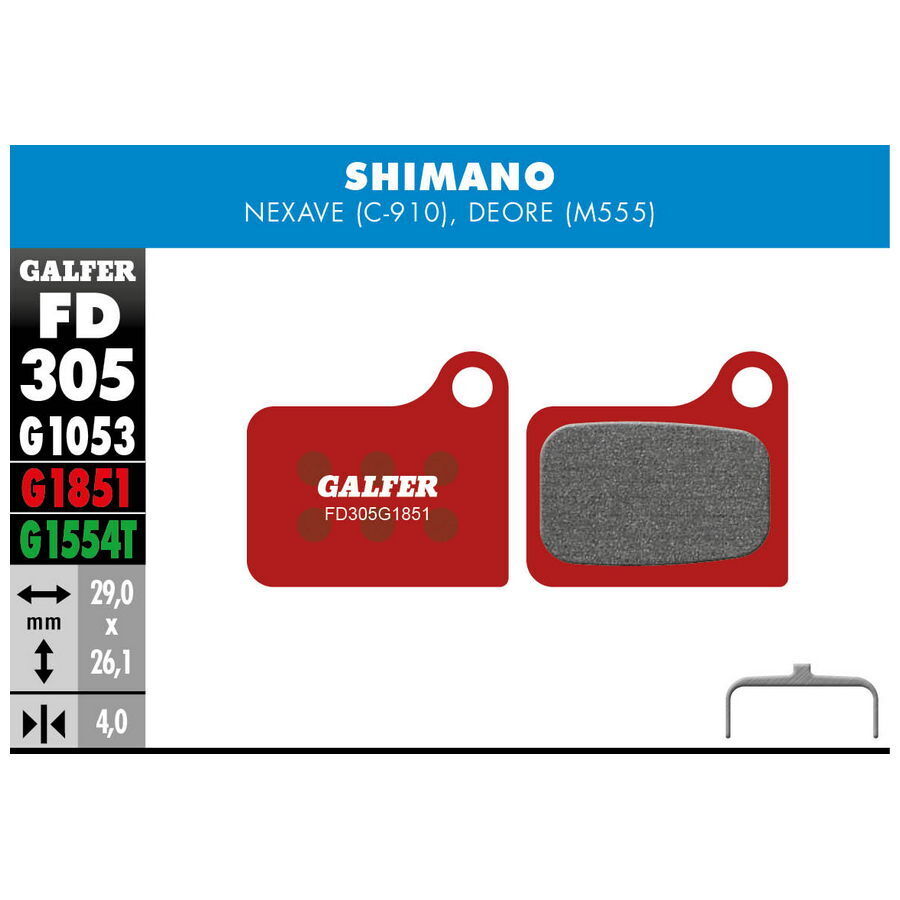 pastiglie mescola rossa advanced per shimano nexave GALFER BIKE freni bici