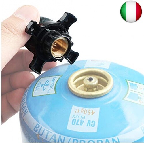 Jeebel Camp Adattatore per Cartuccia ​Gas per Collegamento da ​Campingaz CV Bom
