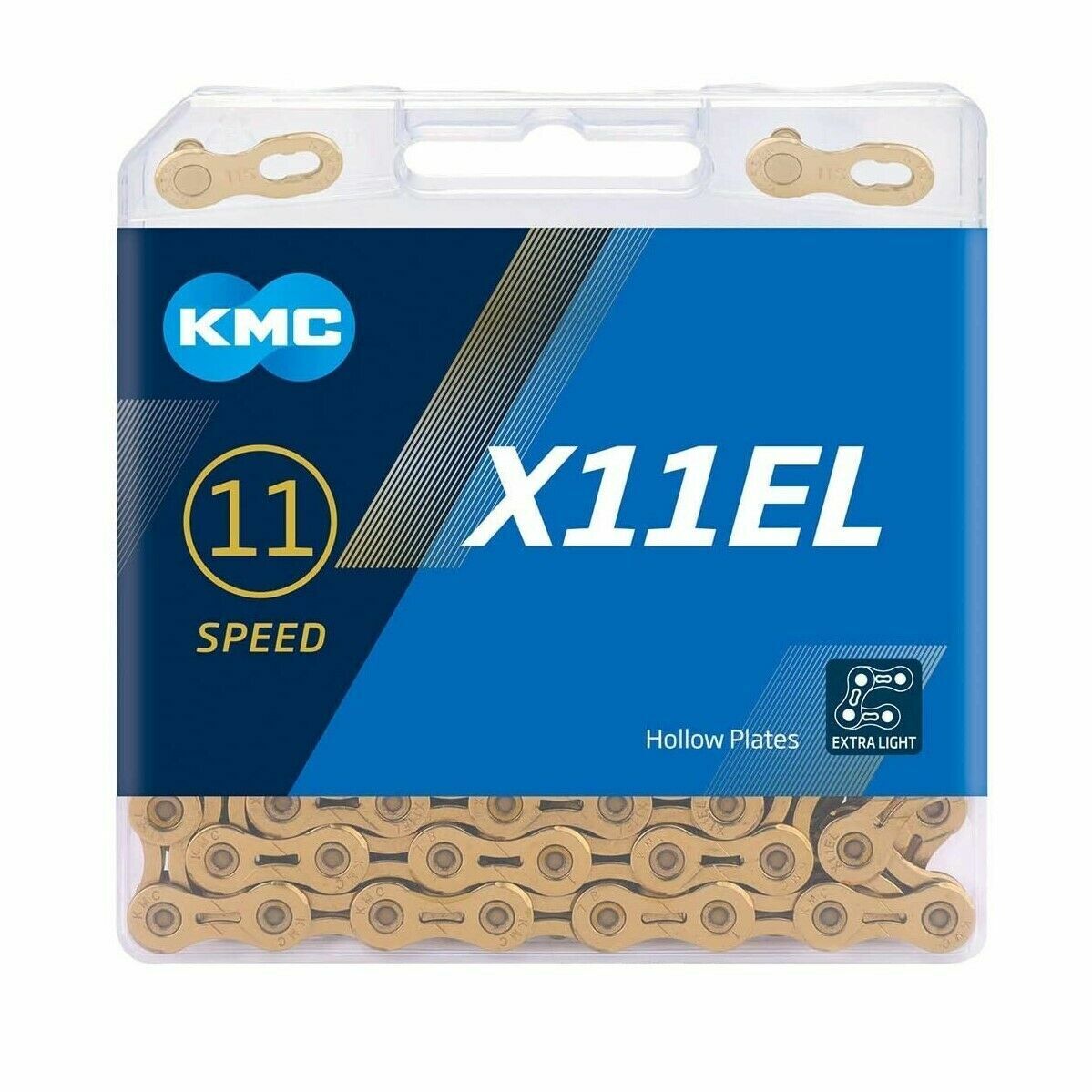 CATENA KMC X11EL EXTRA LIGHT Ti-N GOLD 114 MAGLIE 11V ORO