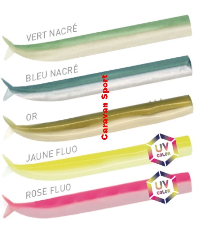 3 CORPO BODY CRAZY SAND EEL 100 N° 1 COL VERT nacrè FIIISH CORPS LURE SPIGOLA
