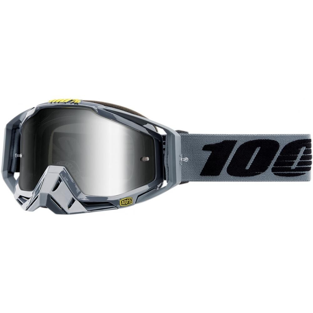 100% RACECRAFT GRIGIO - LENTE SPECCHIO ARGENTO
