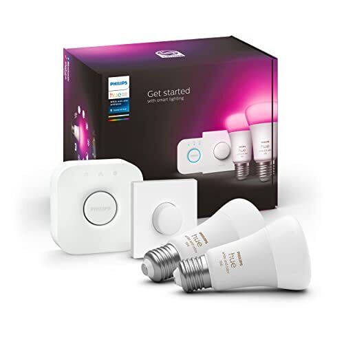 Philips Hue Lampadina Smart LED, White & Color Ambiance, Starter Kit 2 Lampadine