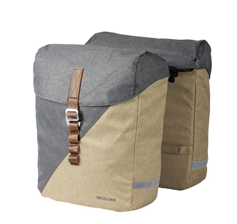 Racktime Borsa doppia da sistema Heda 2.0 sand/grigio, incluso adattatore Snapit